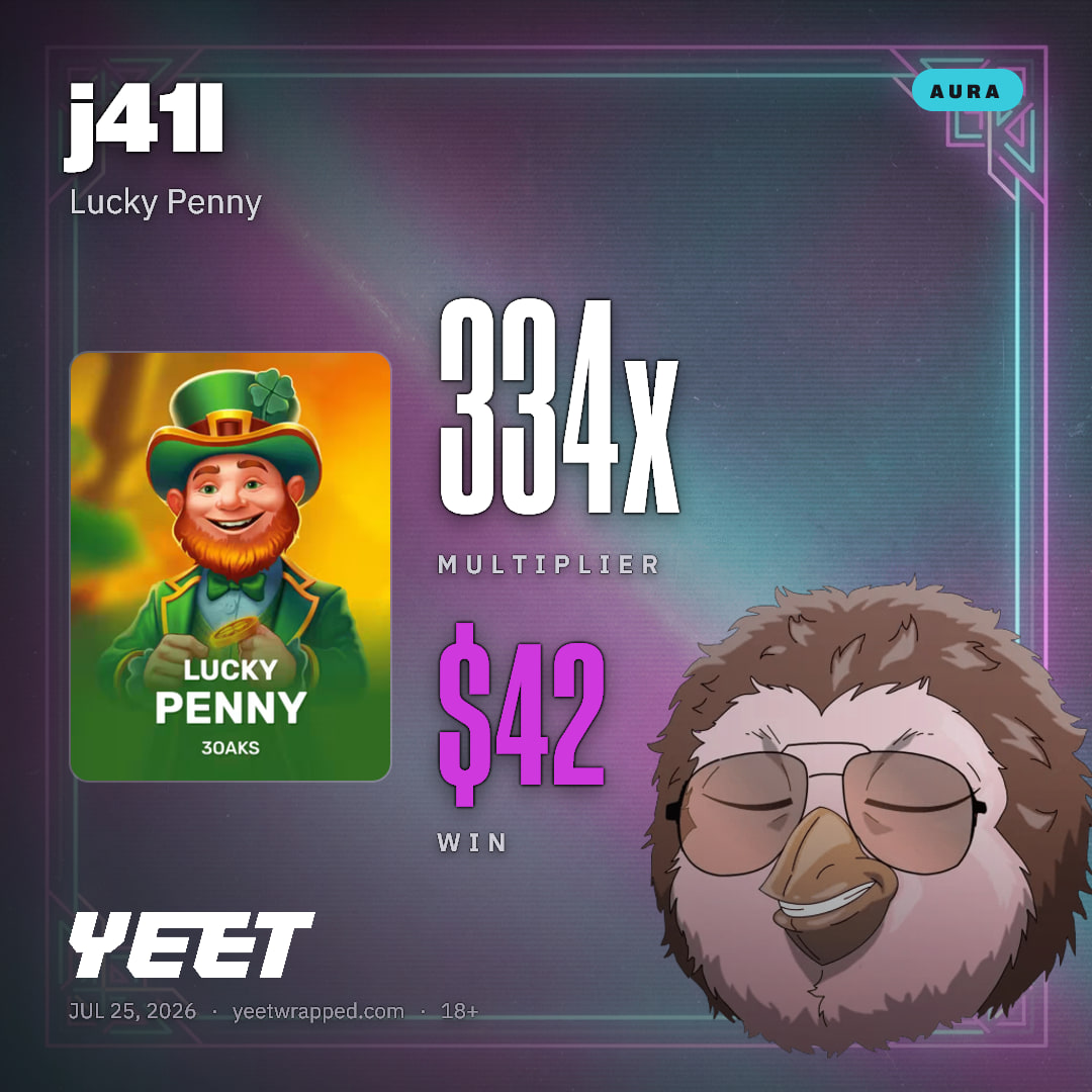 j41l hit 333.8x on Lucky Penny