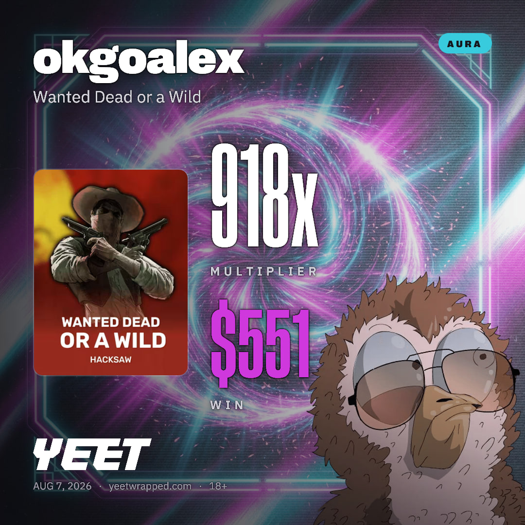 okgoalex hit 917.6x on Wanted Dead or a Wild