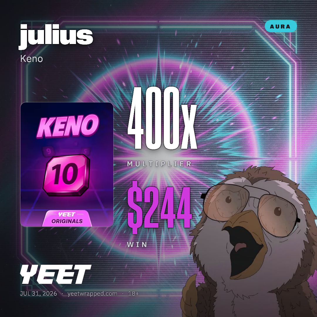 julius hit 400x on Keno