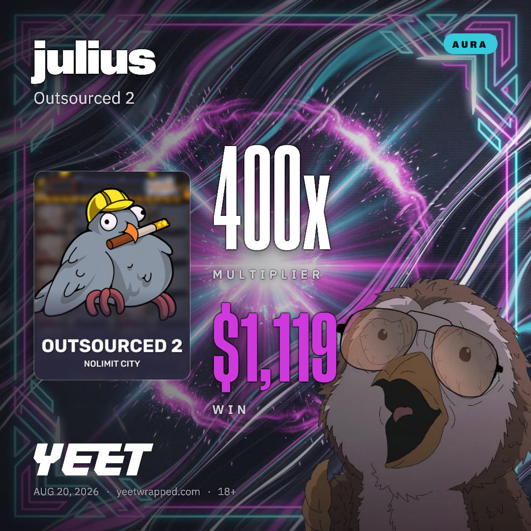 julius hit 399.8x on Outsourced 2