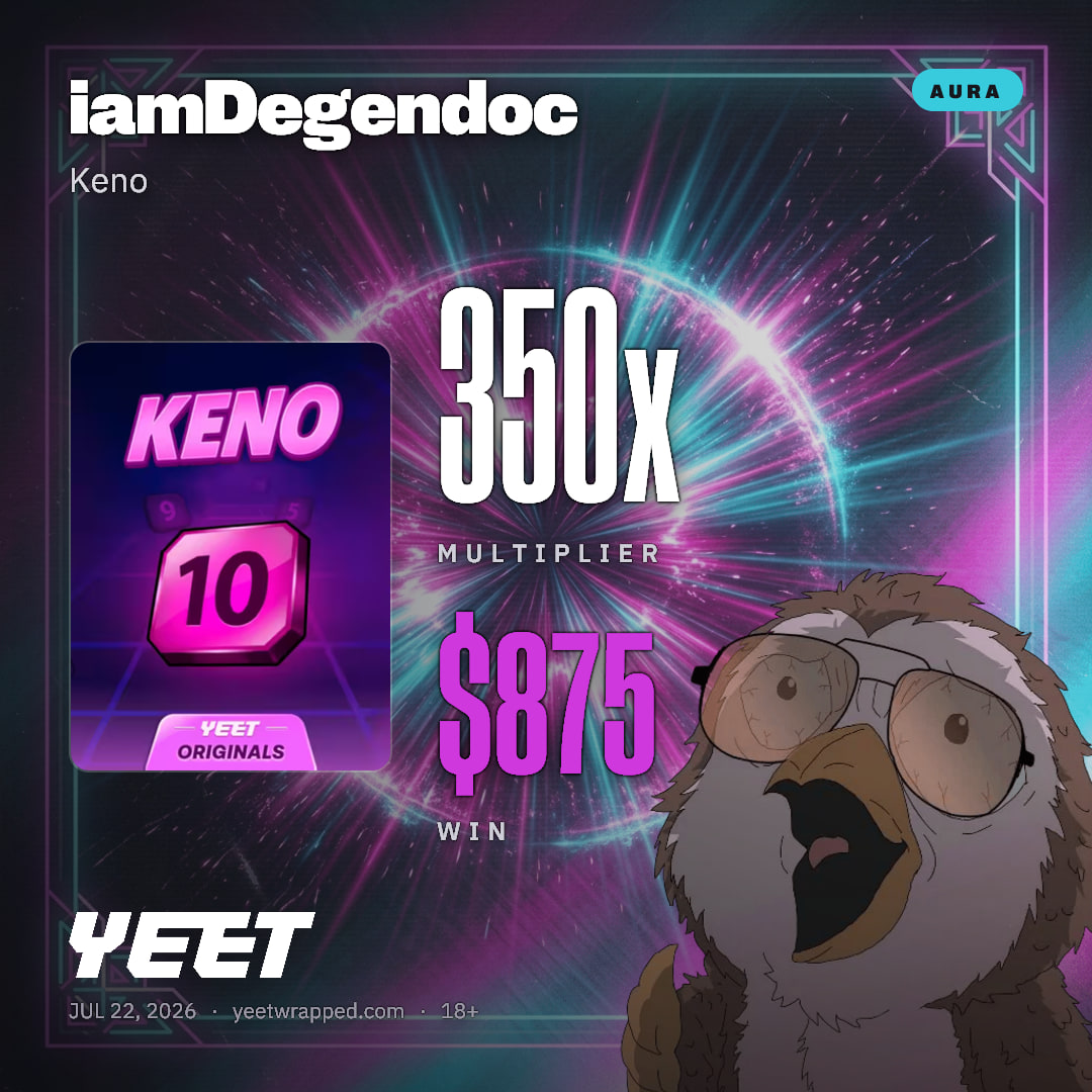 iamDegendoc hit 350x on Keno