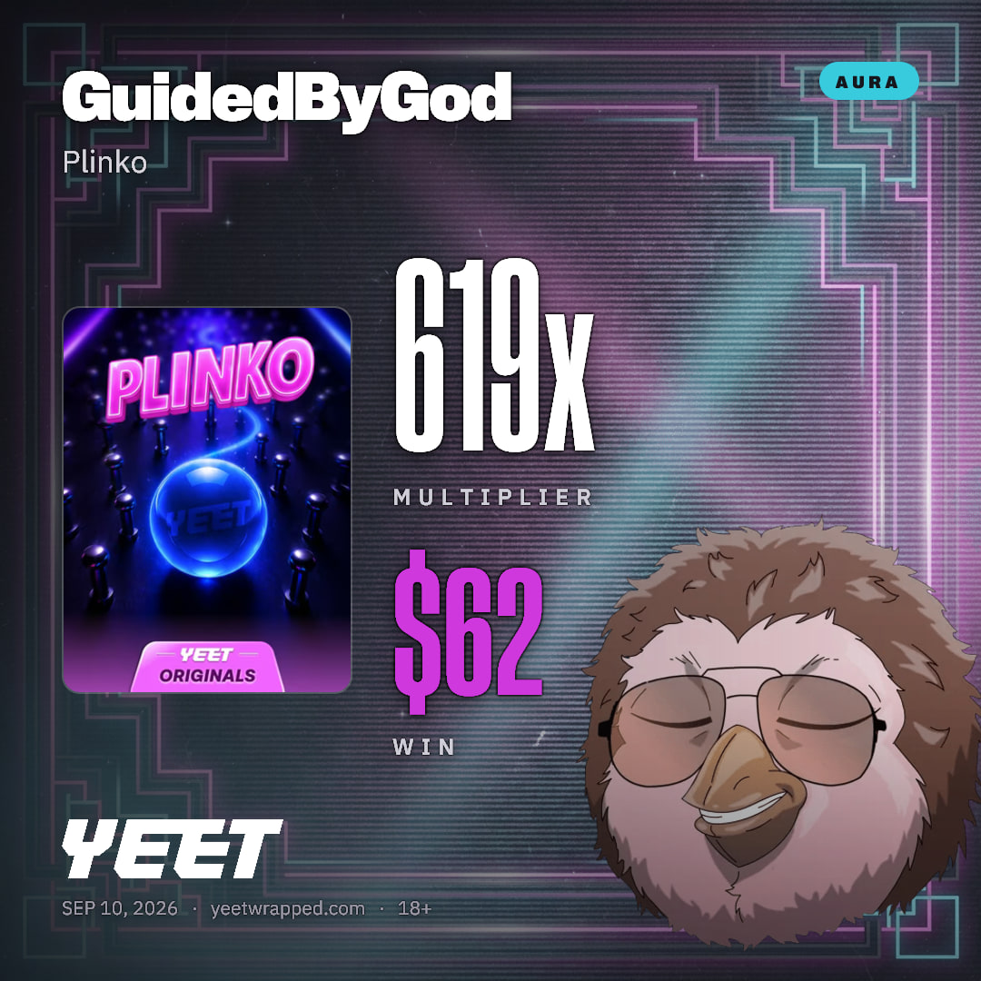 GuidedByGod hit 619x on Plinko