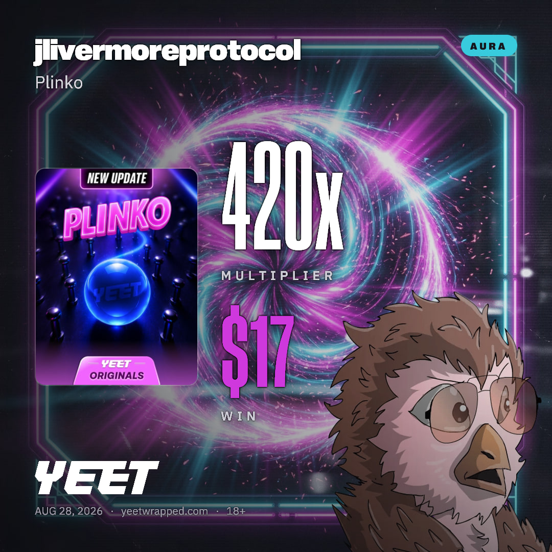 jlivermoreprotocol hit 420x on Plinko