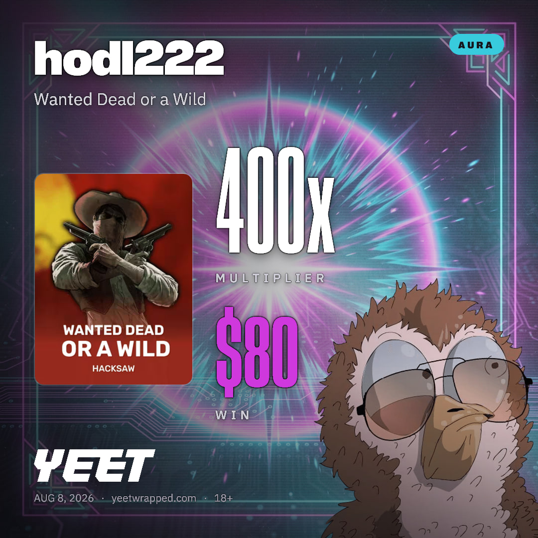 hodl222 hit 400.4x on Wanted Dead or a Wild