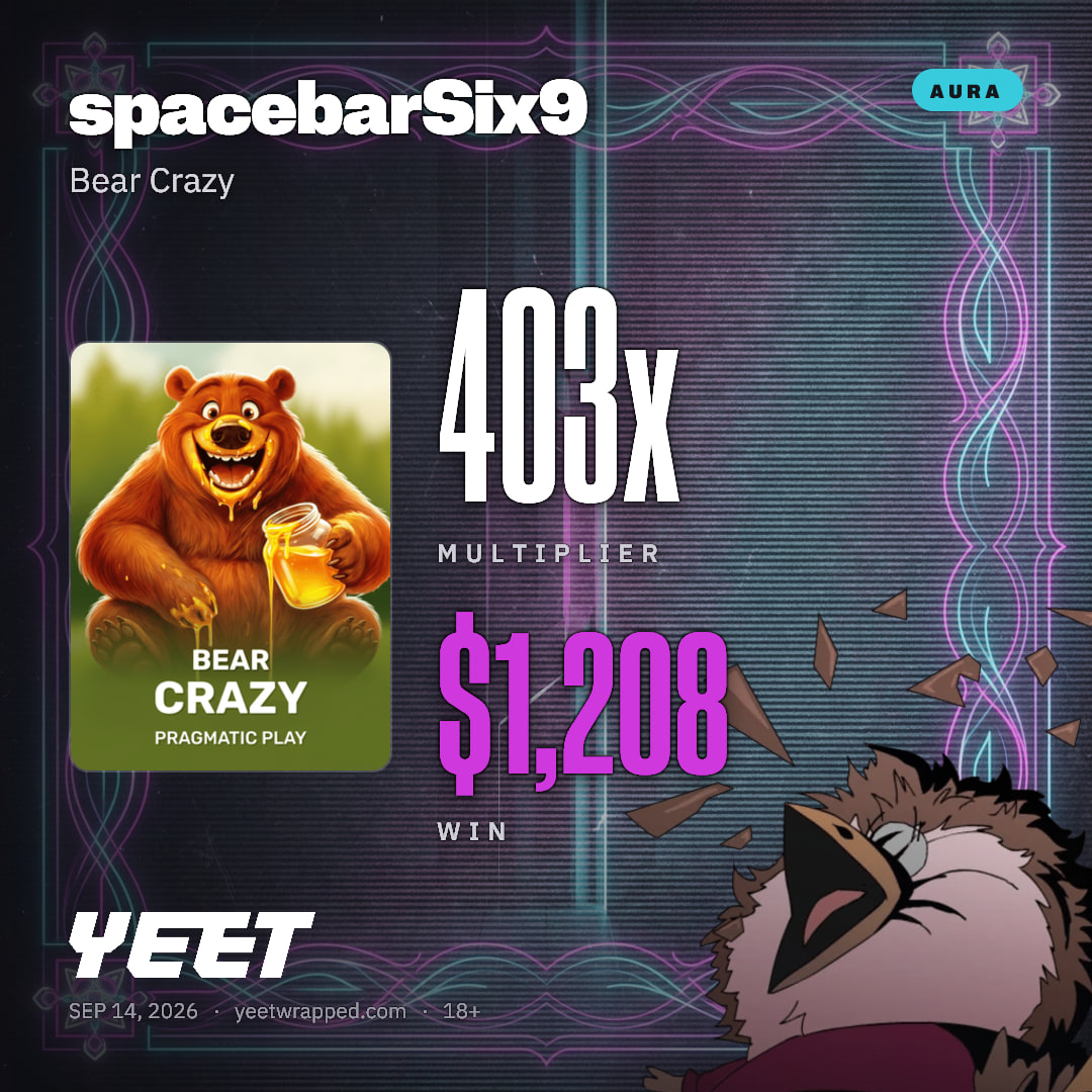 spacebarSix9 hit 402.6x on Bear Crazy