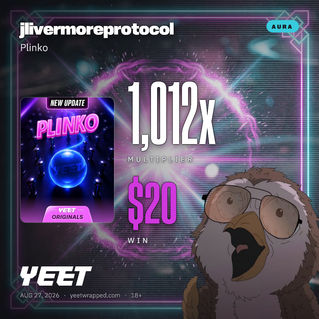 jlivermoreprotocol hit 1,012x on Plinko