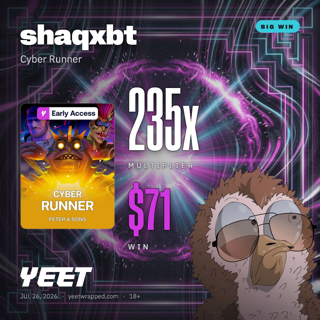shaqxbt hit 235.4x on Cyber Runner