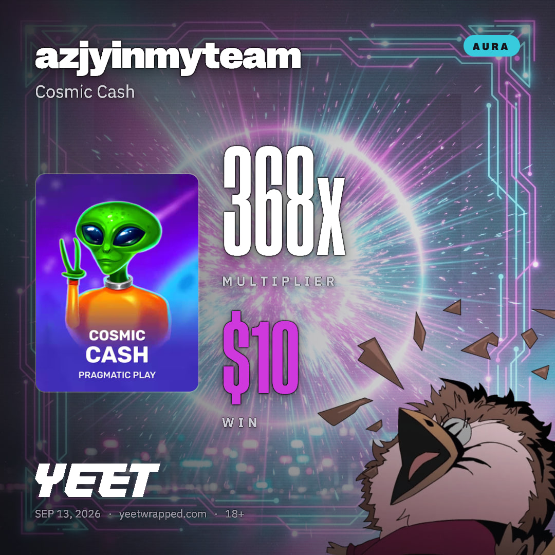 azjyinmyteam hit 367.9x on Cosmic Cash