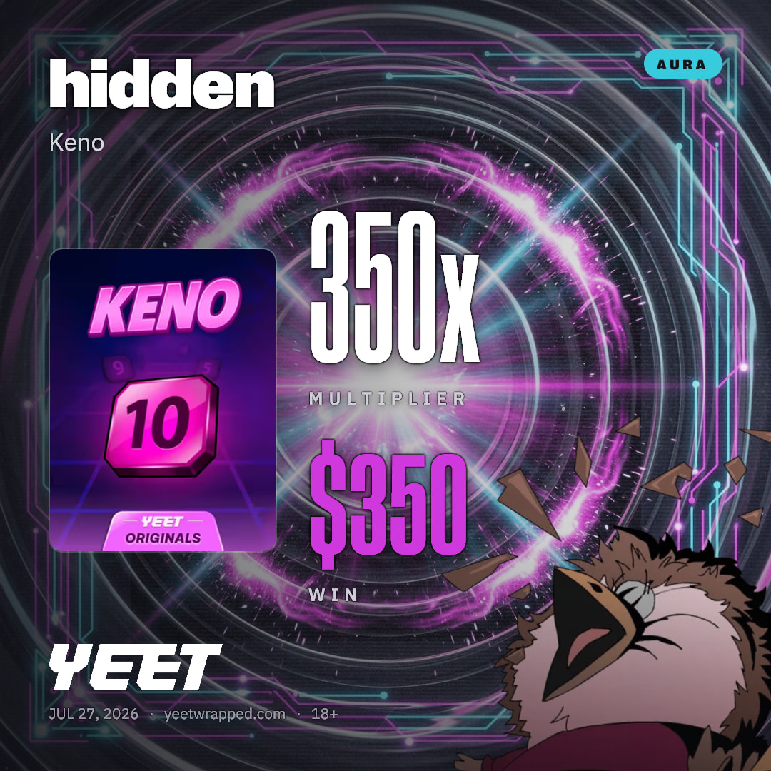 hidden hit 350x on Keno