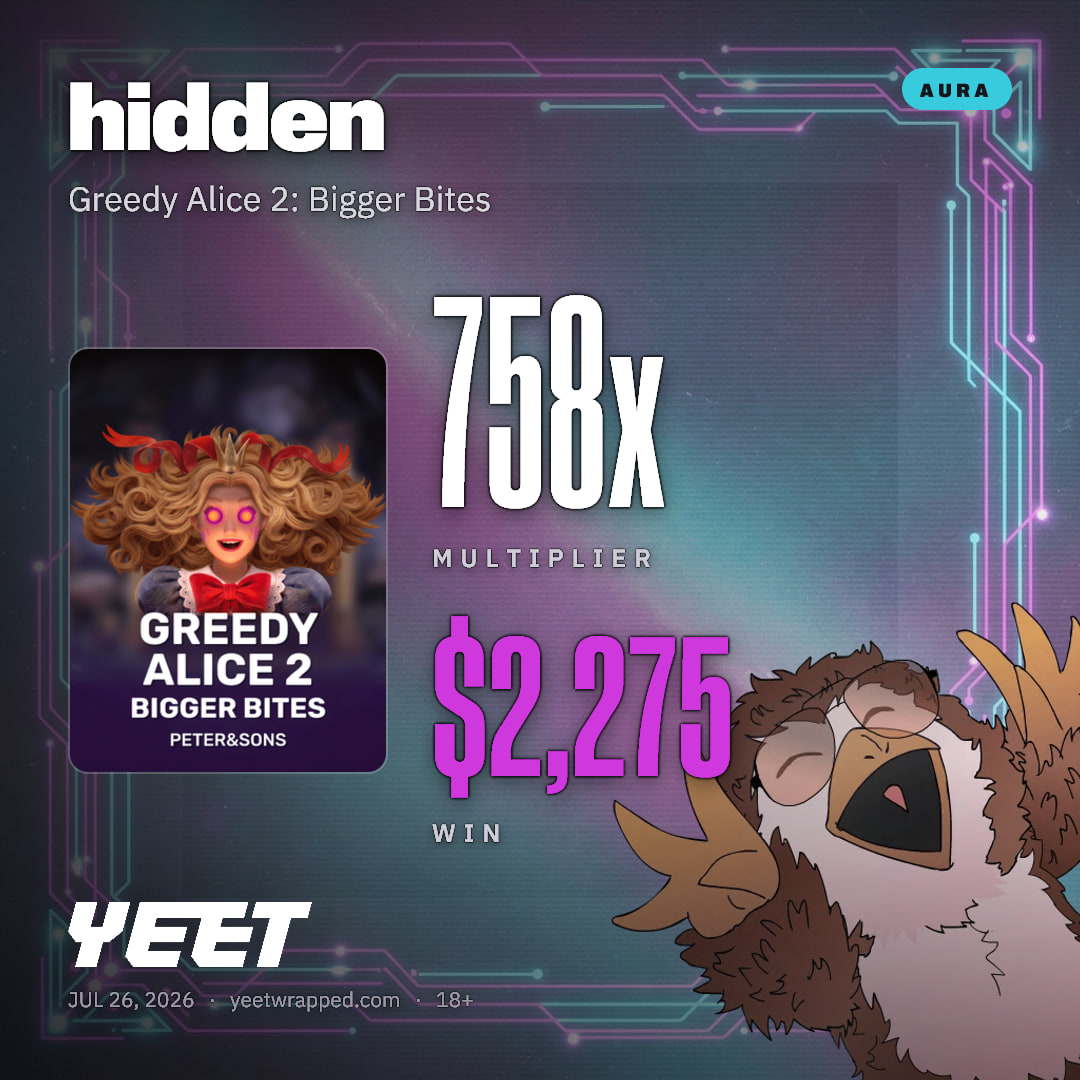 hidden hit 758.5x on Greedy Alice 2: Bigger Bites