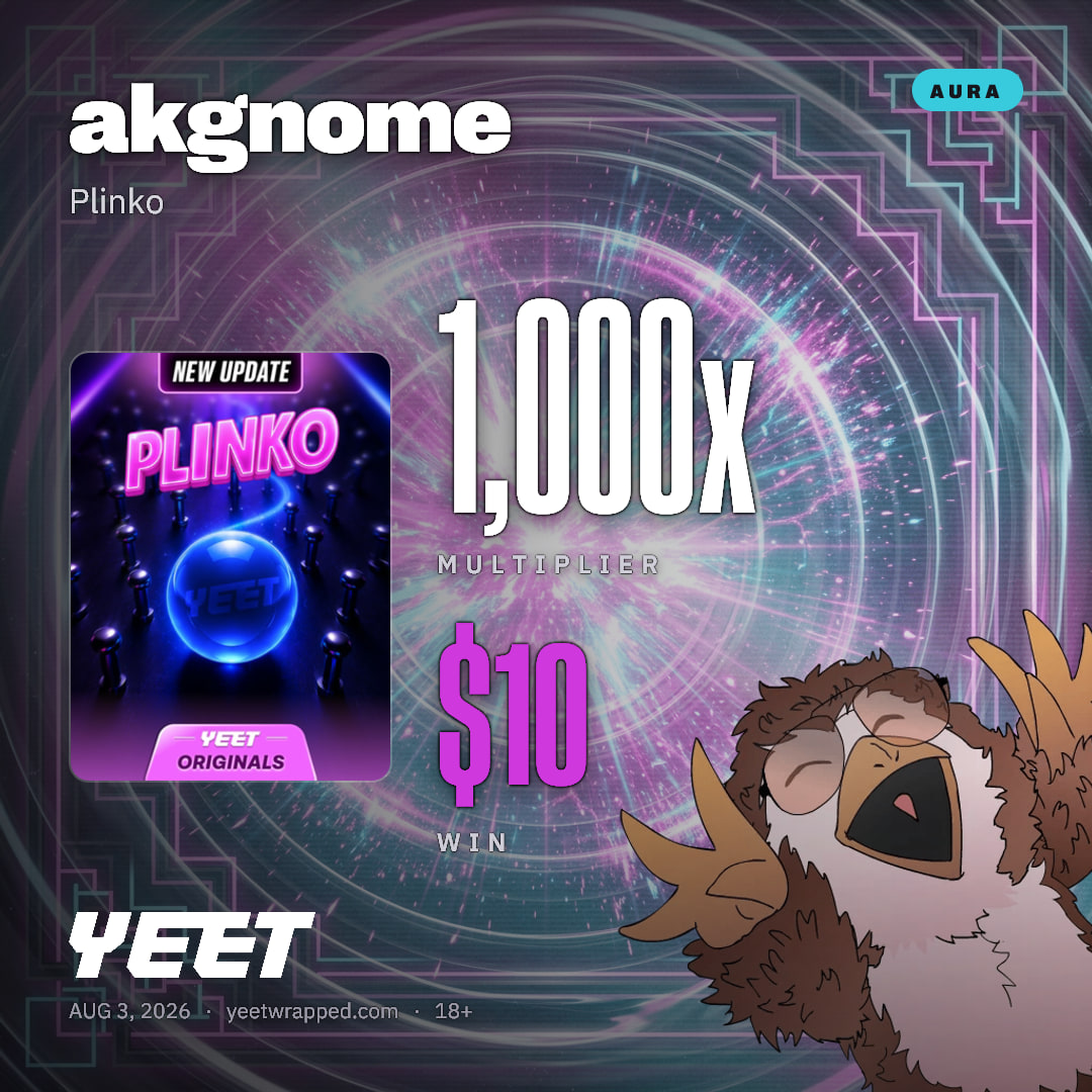 akgnome hit 1,000x on Plinko