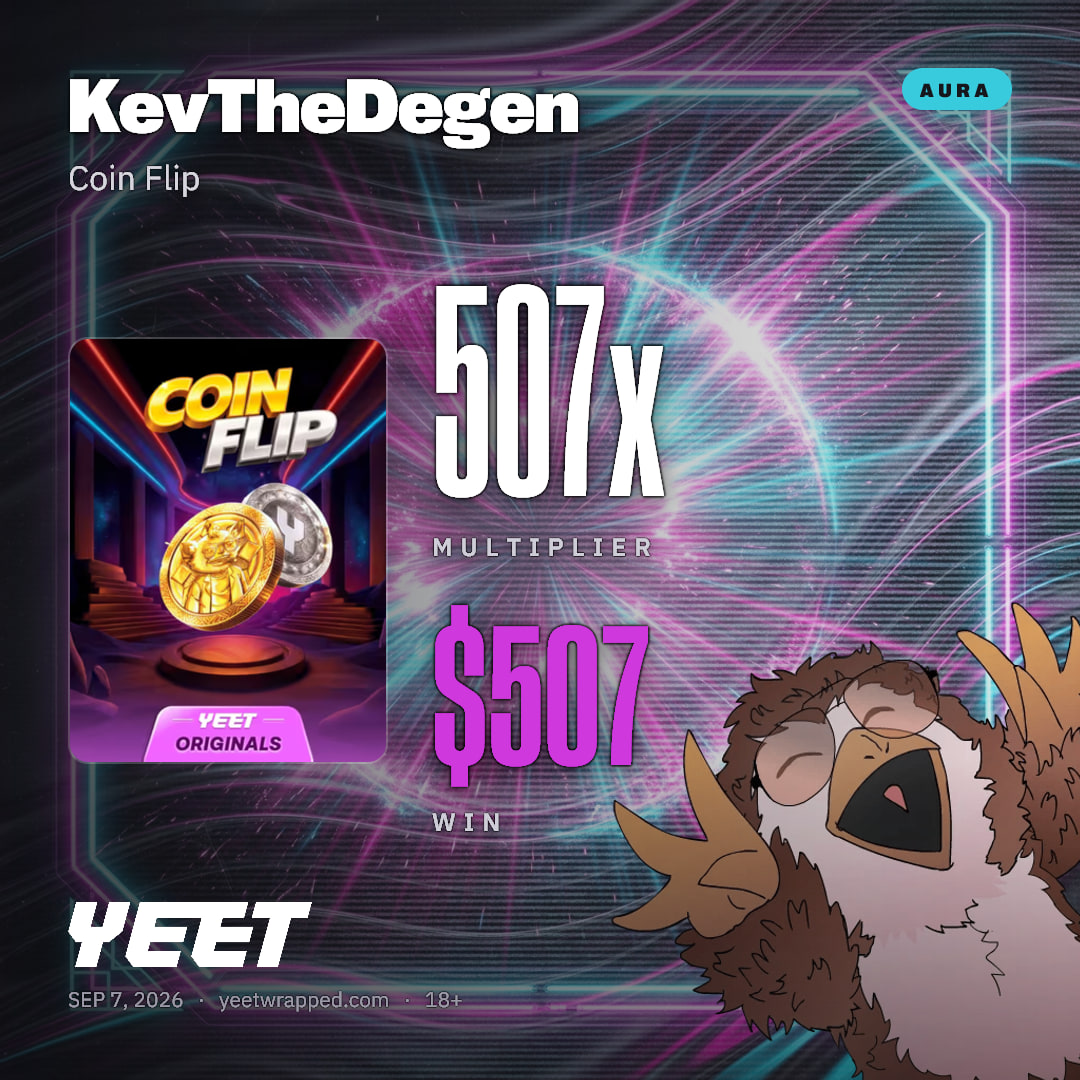KevTheDegen hit 506.9x on Coin Flip