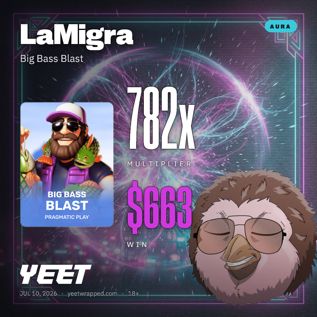 LaMigra hit 782.1x on Big Bass Blast