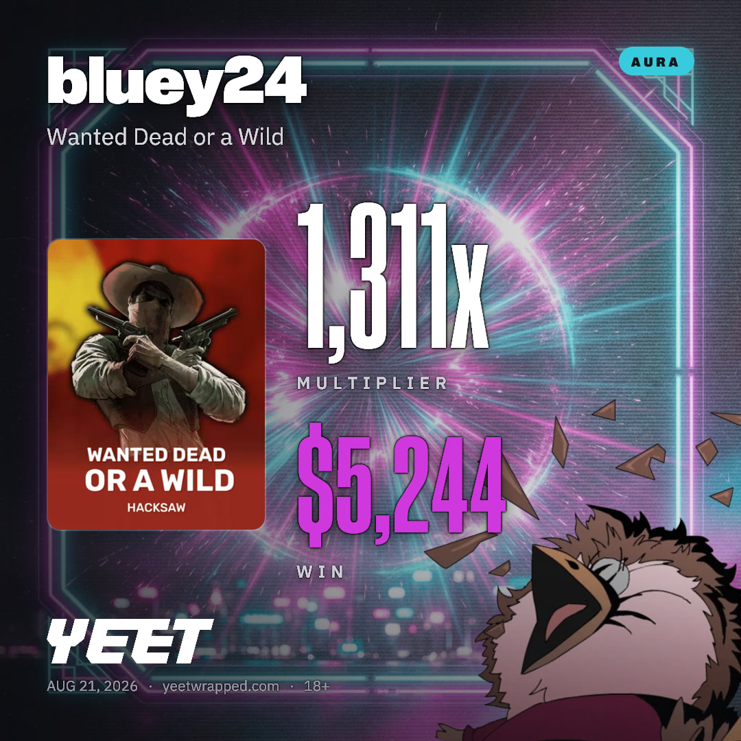 bluey24 hit 1,311x on Wanted Dead or a Wild
