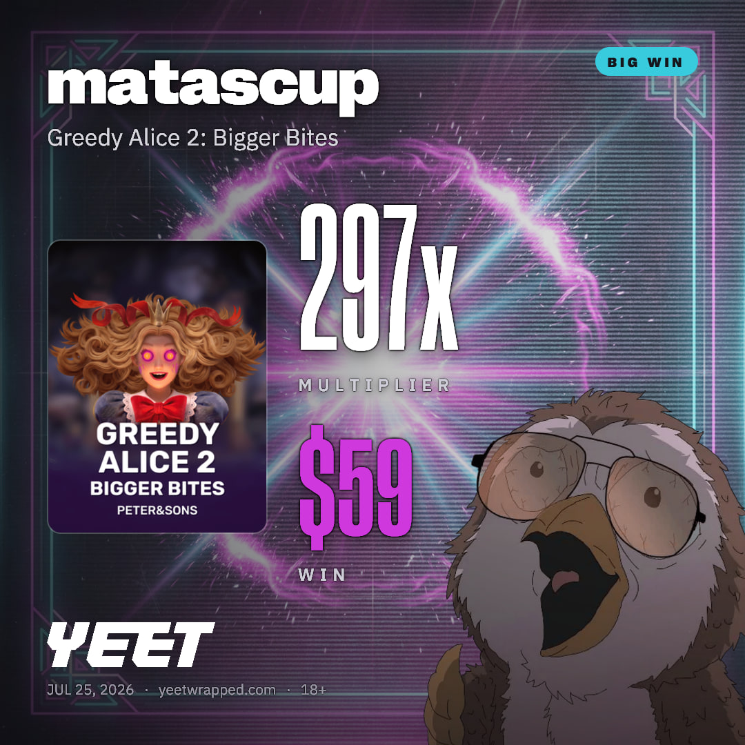 matascup hit 296.8x on Greedy Alice 2: Bigger Bites