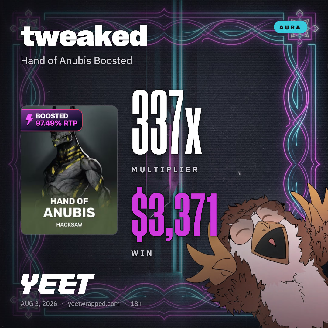 tweaked hit 337.1x on Hand of Anubis Boosted