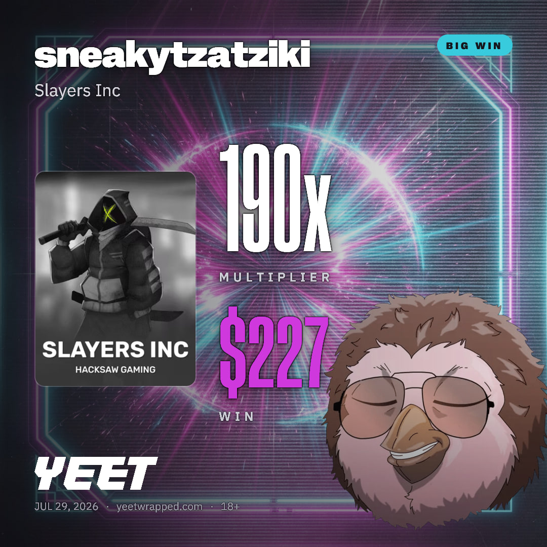 sneakytzatziki hit 189.6x on Slayers Inc