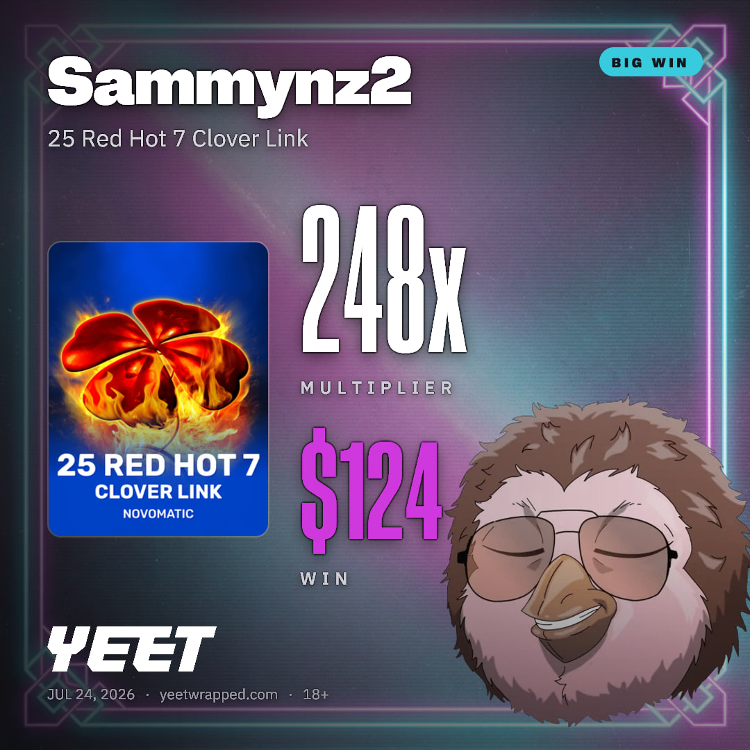 Sammynz2 hit 248x on 25 Red Hot 7 Clover Link