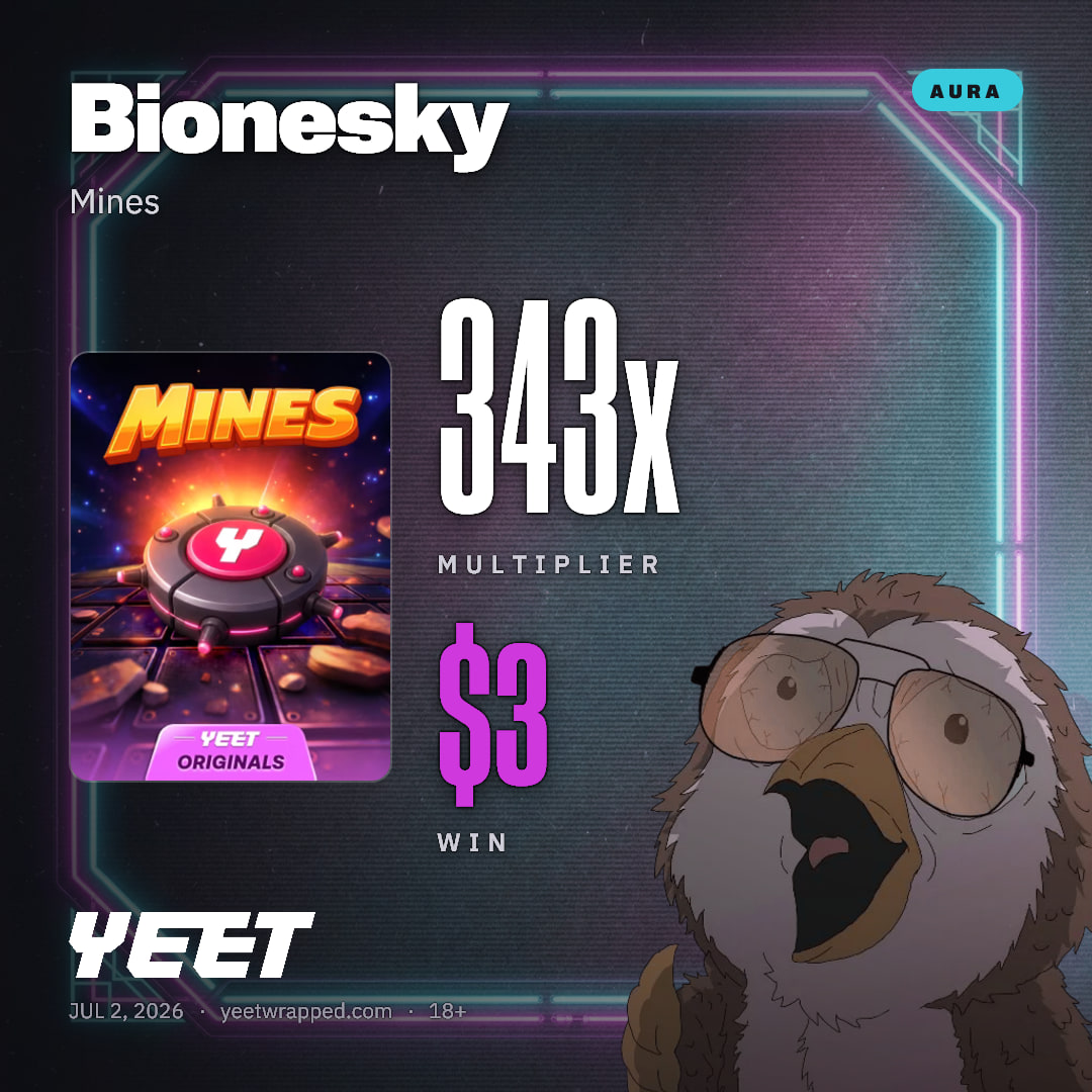 Bionesky hit 342.6x on Mines