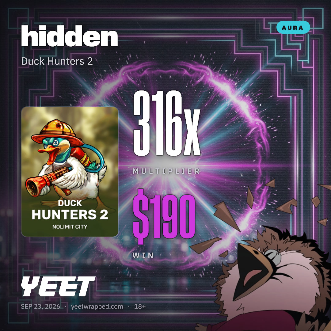hidden hit 316.4x on Duck Hunters 2