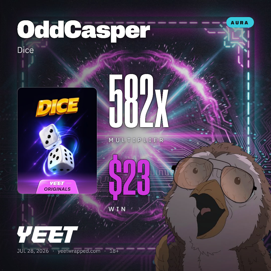 OddCasper hit 582.4x on Dice