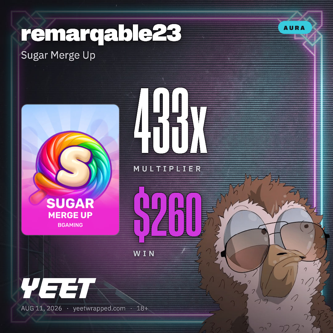 remarqable23 hit 433.5x on Sugar Merge Up