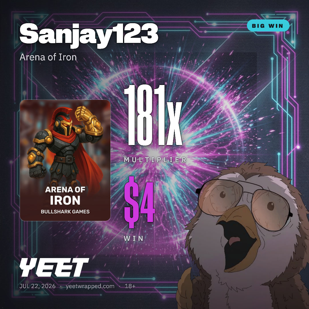 Sanjay123 hit 181.2x on Arena of Iron