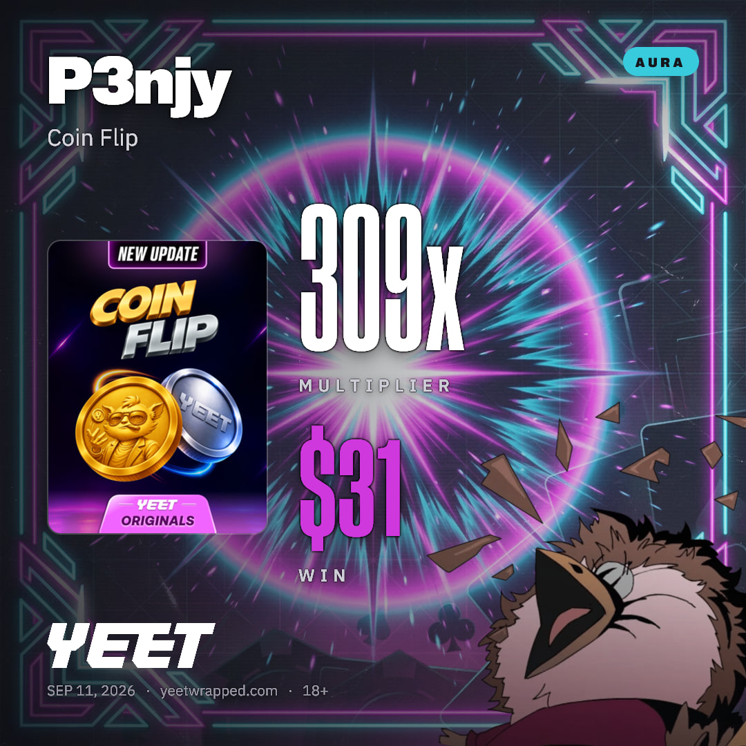 P3njy hit 308.8x on Coin Flip