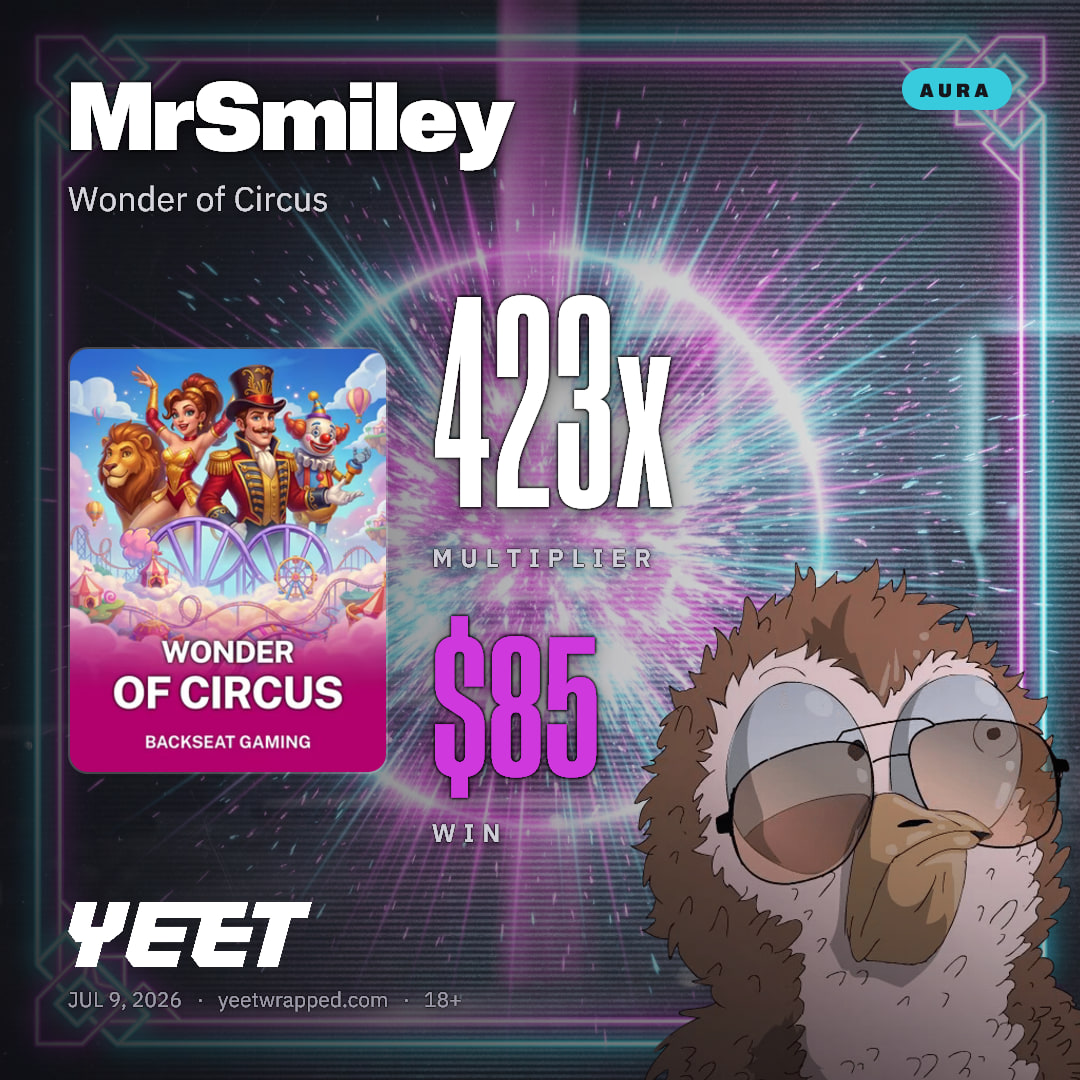 MrSmiley hit 422.6x on Wonder of Circus