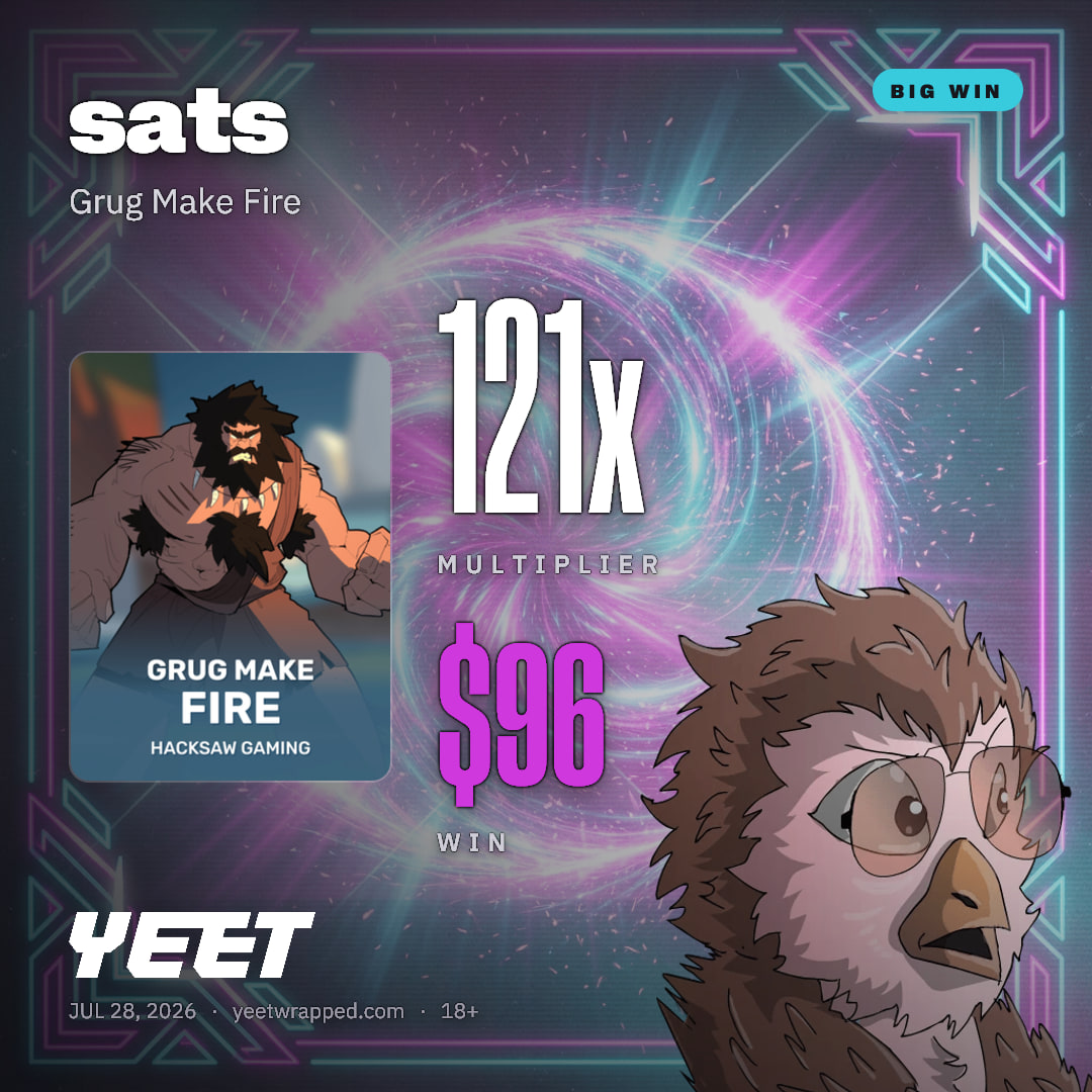 sats hit 120.5x on Grug Make Fire