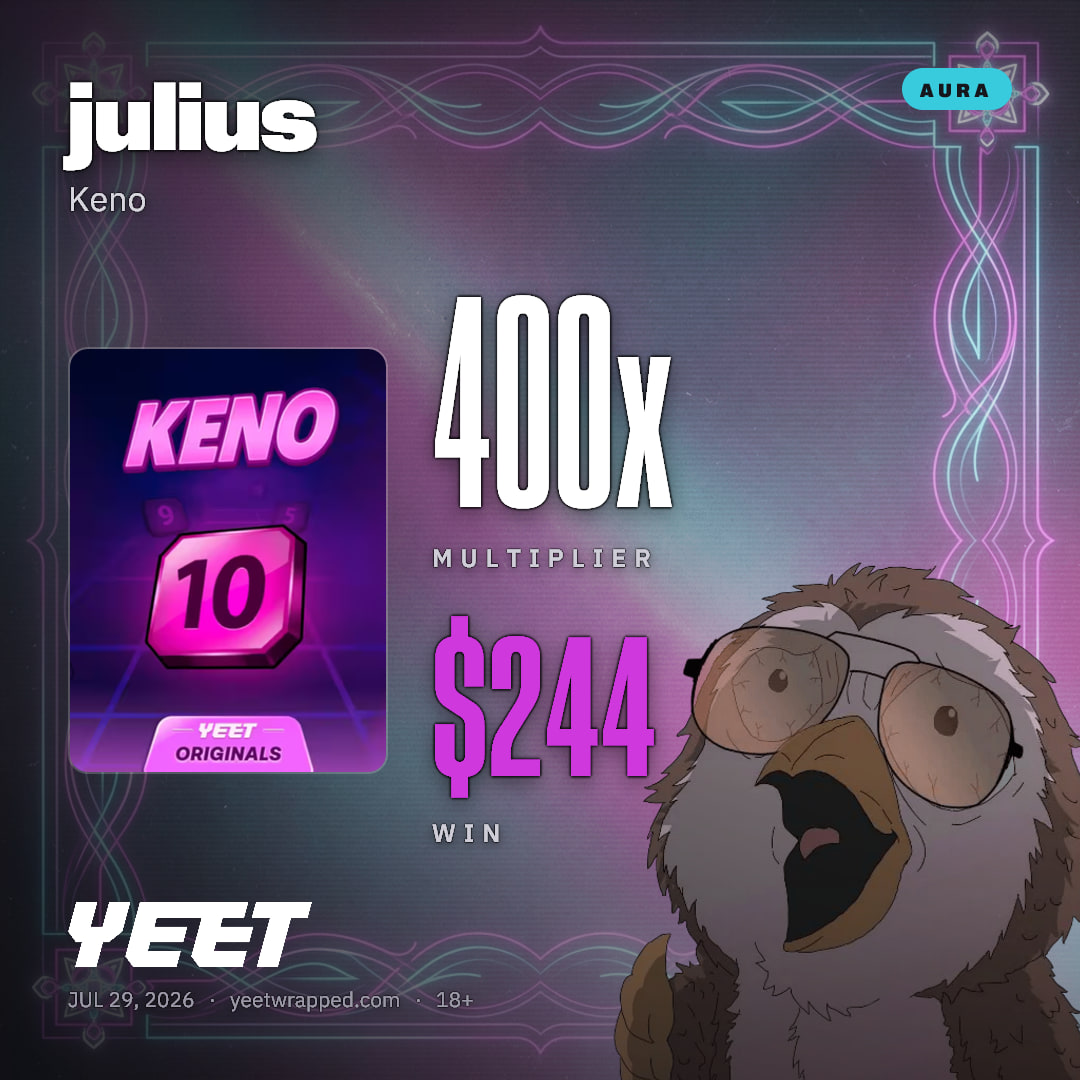 julius hit 400x on Keno