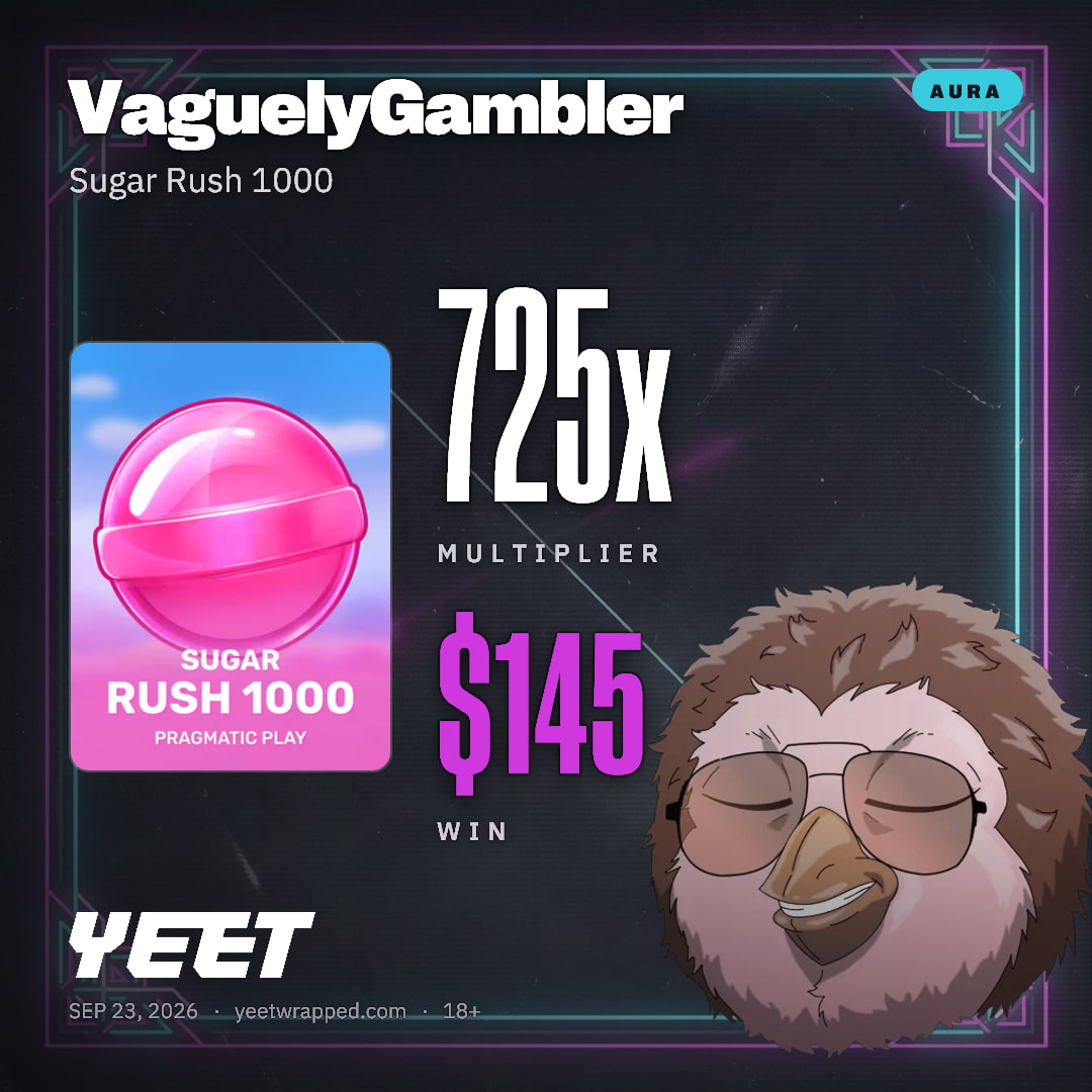 VaguelyGambler hit 724.5x on Sugar Rush 1000