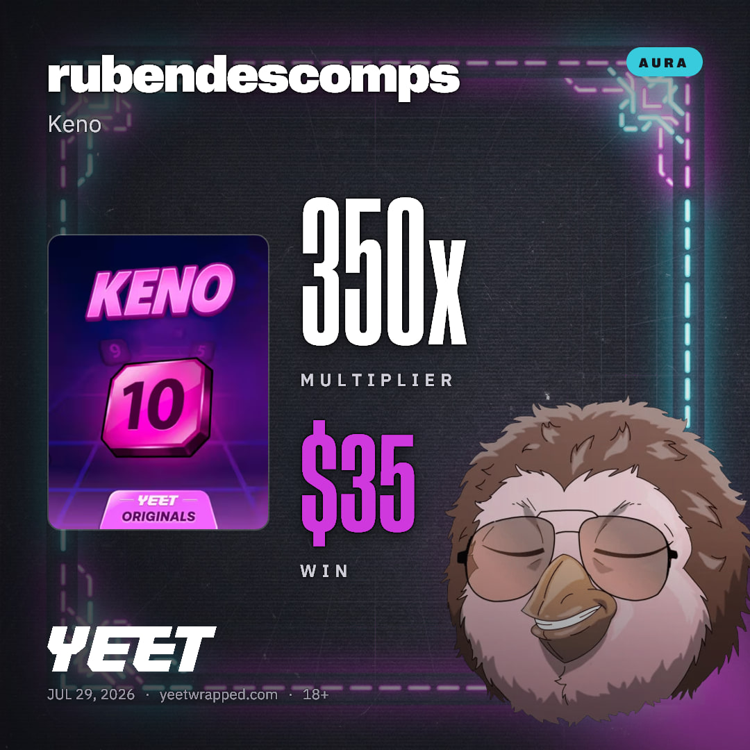 rubendescomps hit 350x on Keno