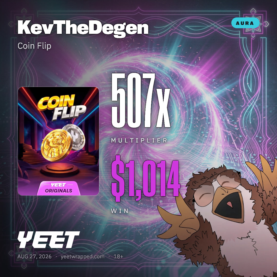 KevTheDegen hit 506.9x on Coin Flip