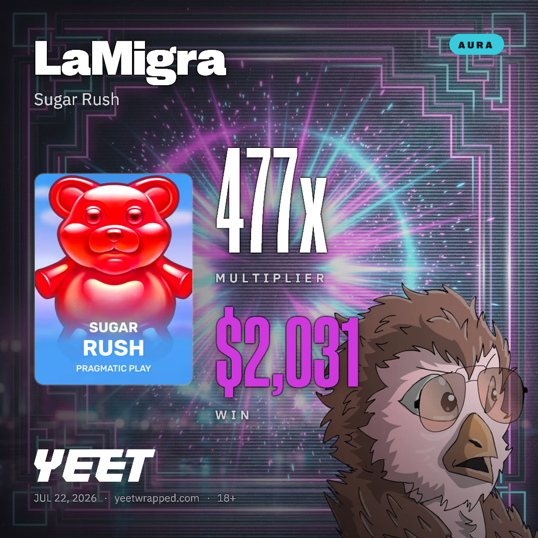 LaMigra hit 476.9x on Sugar Rush