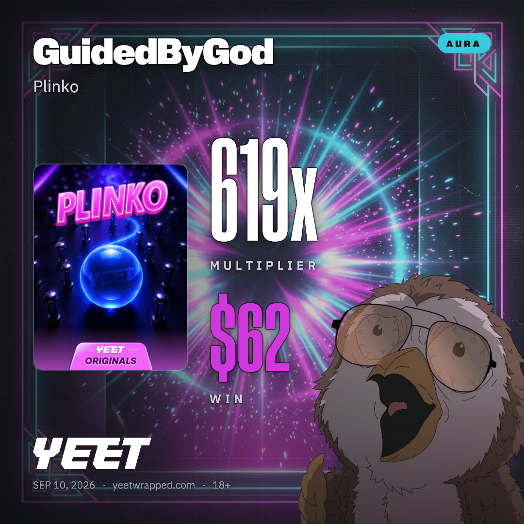 GuidedByGod hit 619x on Plinko