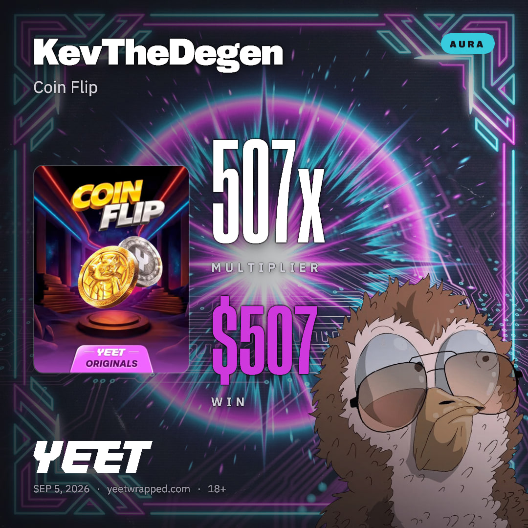 KevTheDegen hit 506.9x on Coin Flip