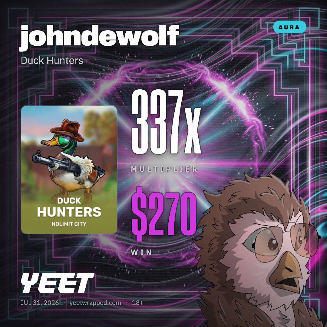 johndewolf hit 337.1x on Duck Hunters