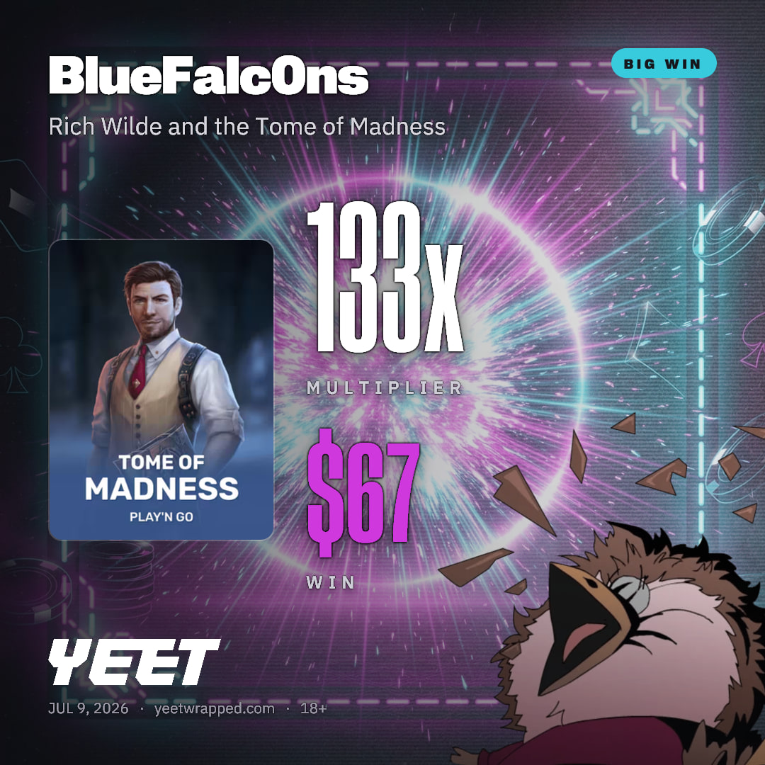 BlueFalc0ns hit 133x on Rich Wilde and the Tome of Madness