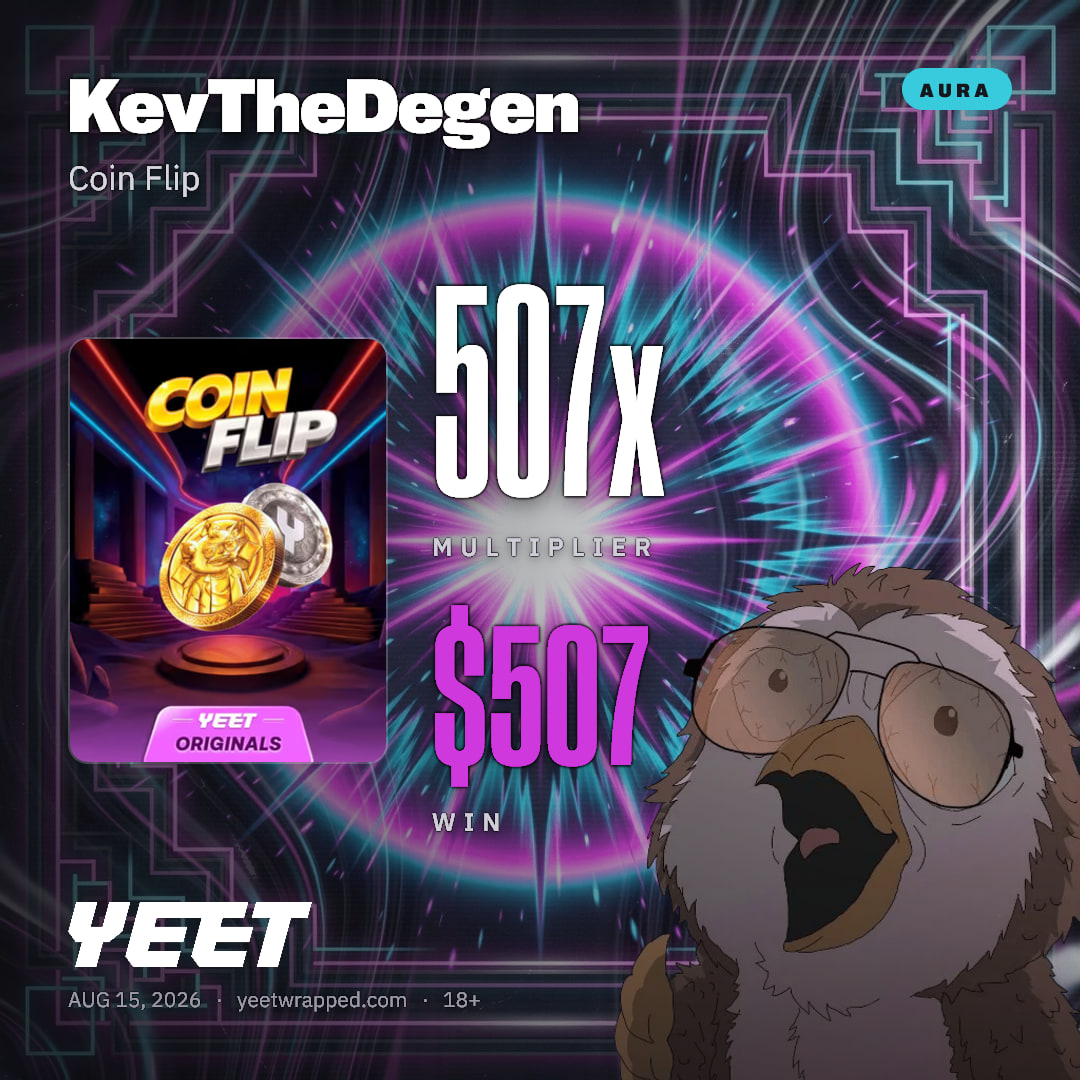 KevTheDegen hit 506.9x on Coin Flip