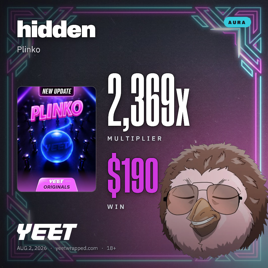 hidden hit 2,369x on Plinko