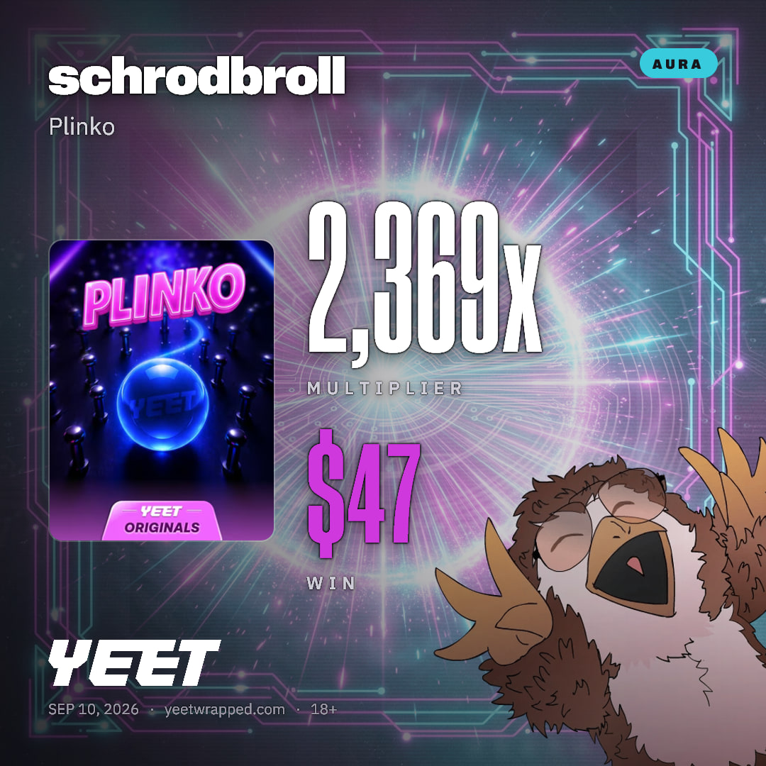 schrodbroll hit 2,369x on Plinko