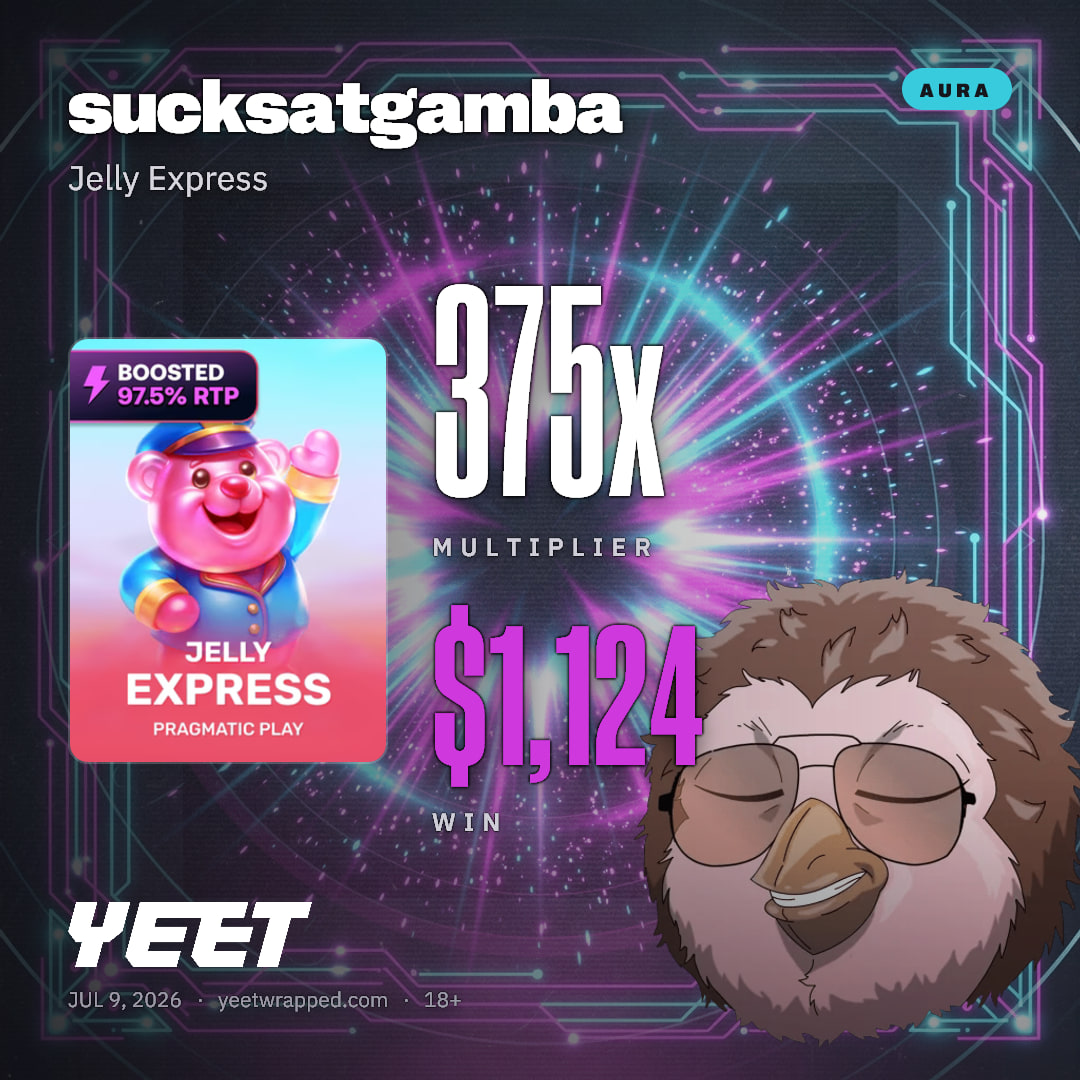 sucksatgamba hit 374.6x on Jelly Express