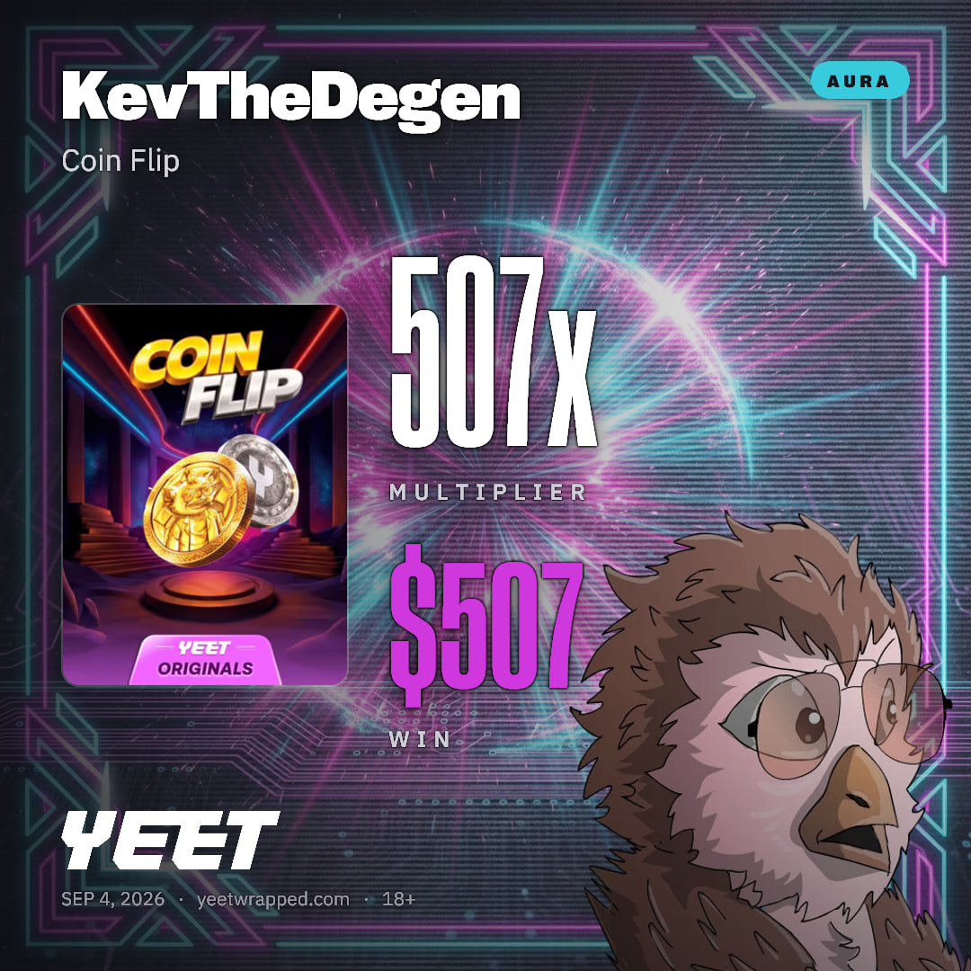 KevTheDegen hit 506.9x on Coin Flip