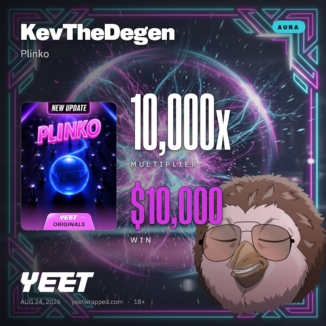 KevTheDegen hit 10,000x on Plinko