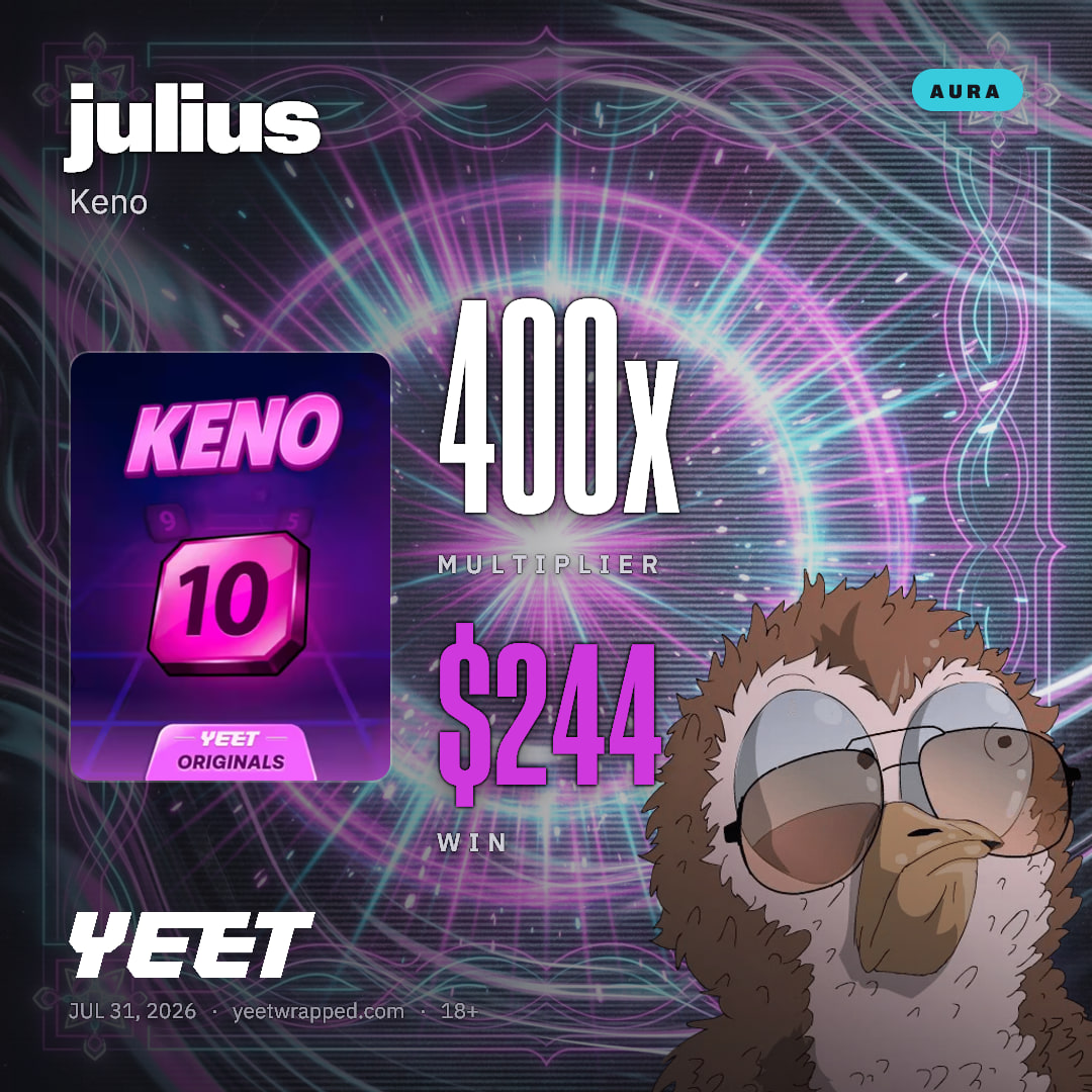 julius hit 400x on Keno