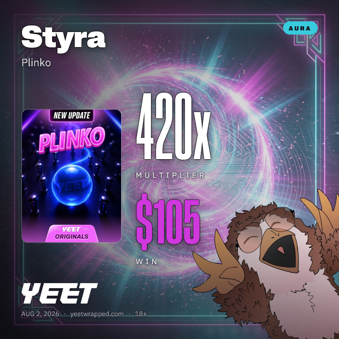 Styra hit 420x on Plinko