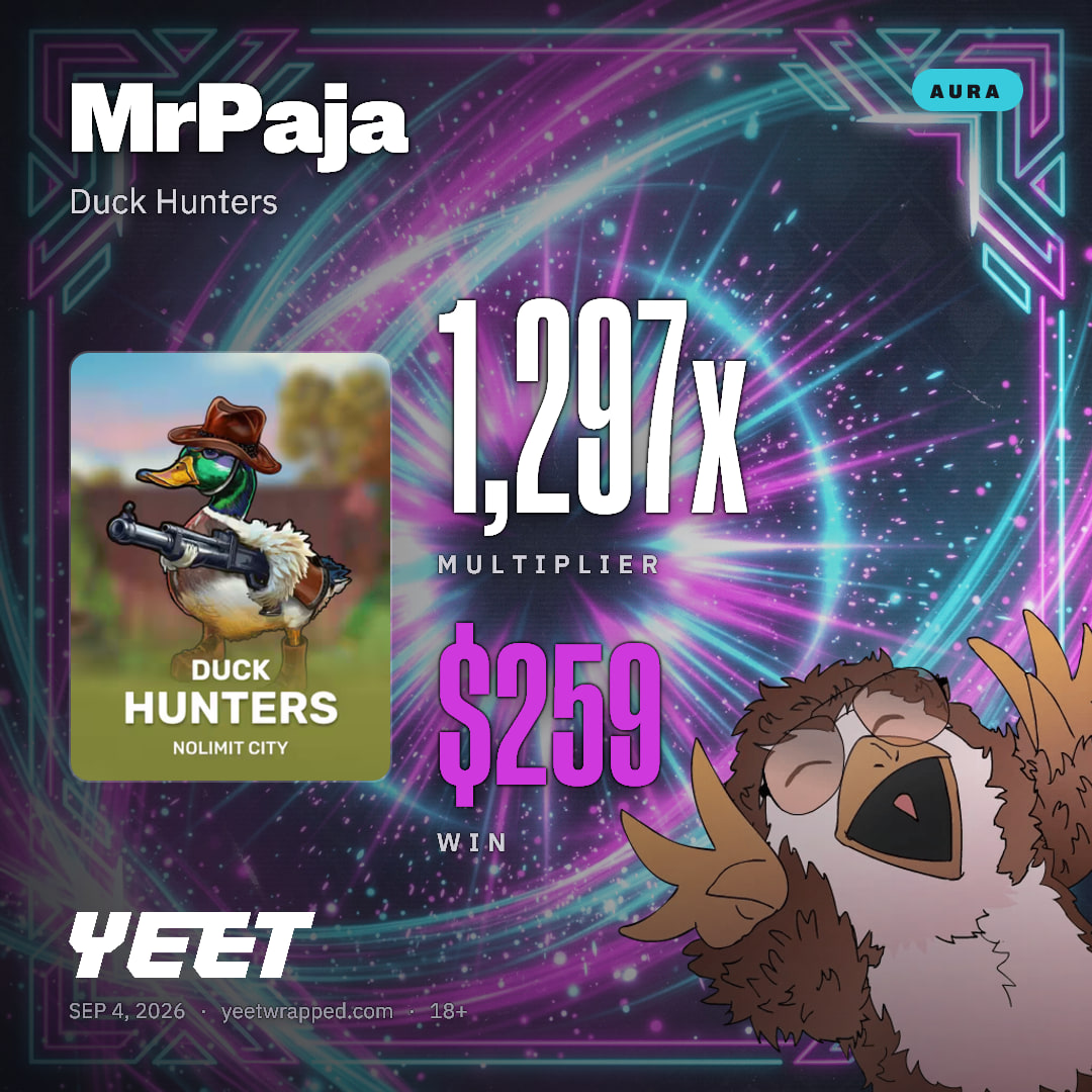 MrPaja hit 1,297x on Duck Hunters
