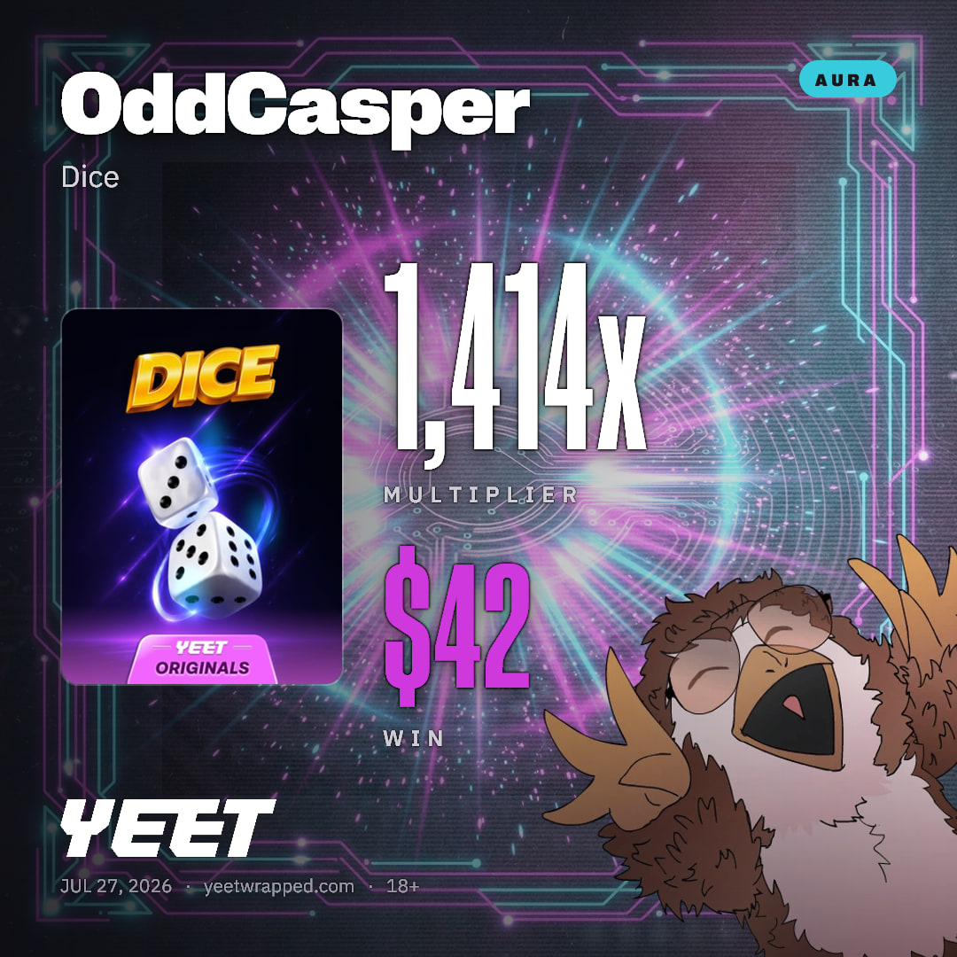 OddCasper hit 1,414x on Dice