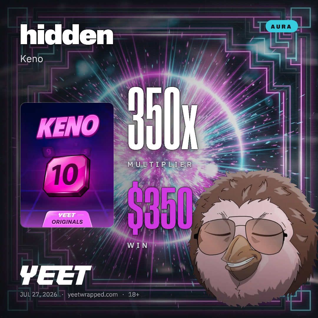 hidden hit 350x on Keno